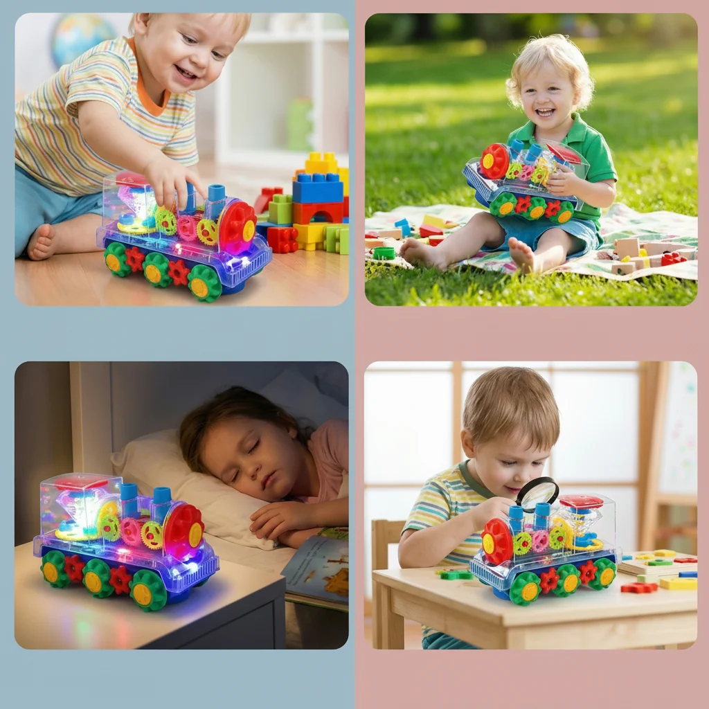 Light Up Musical Toy Train Dancing Electric Playset - Image 4